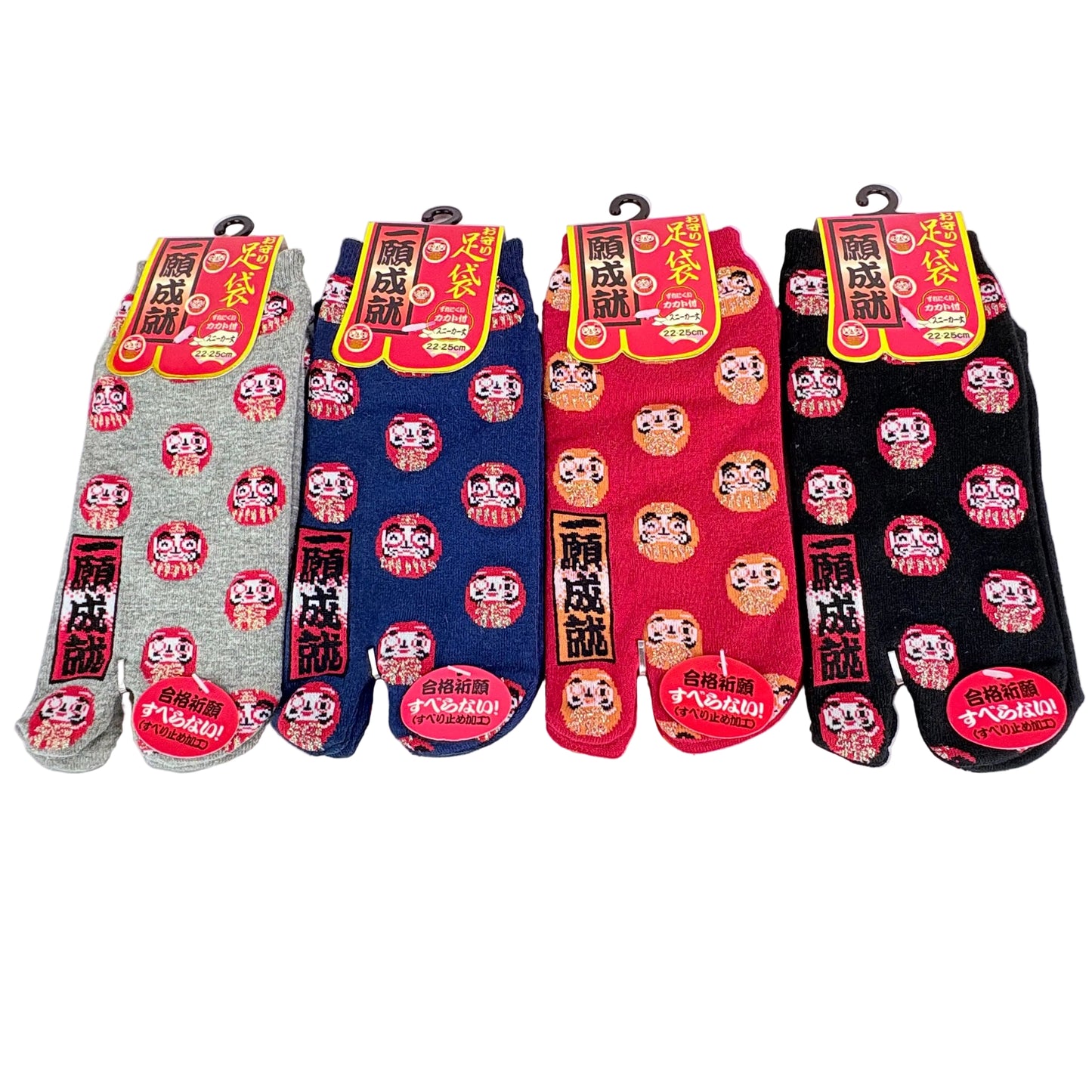 Tabi ponožky – Daruma & přání úspěchu | nízký střih | 4 barvy | Japonský design