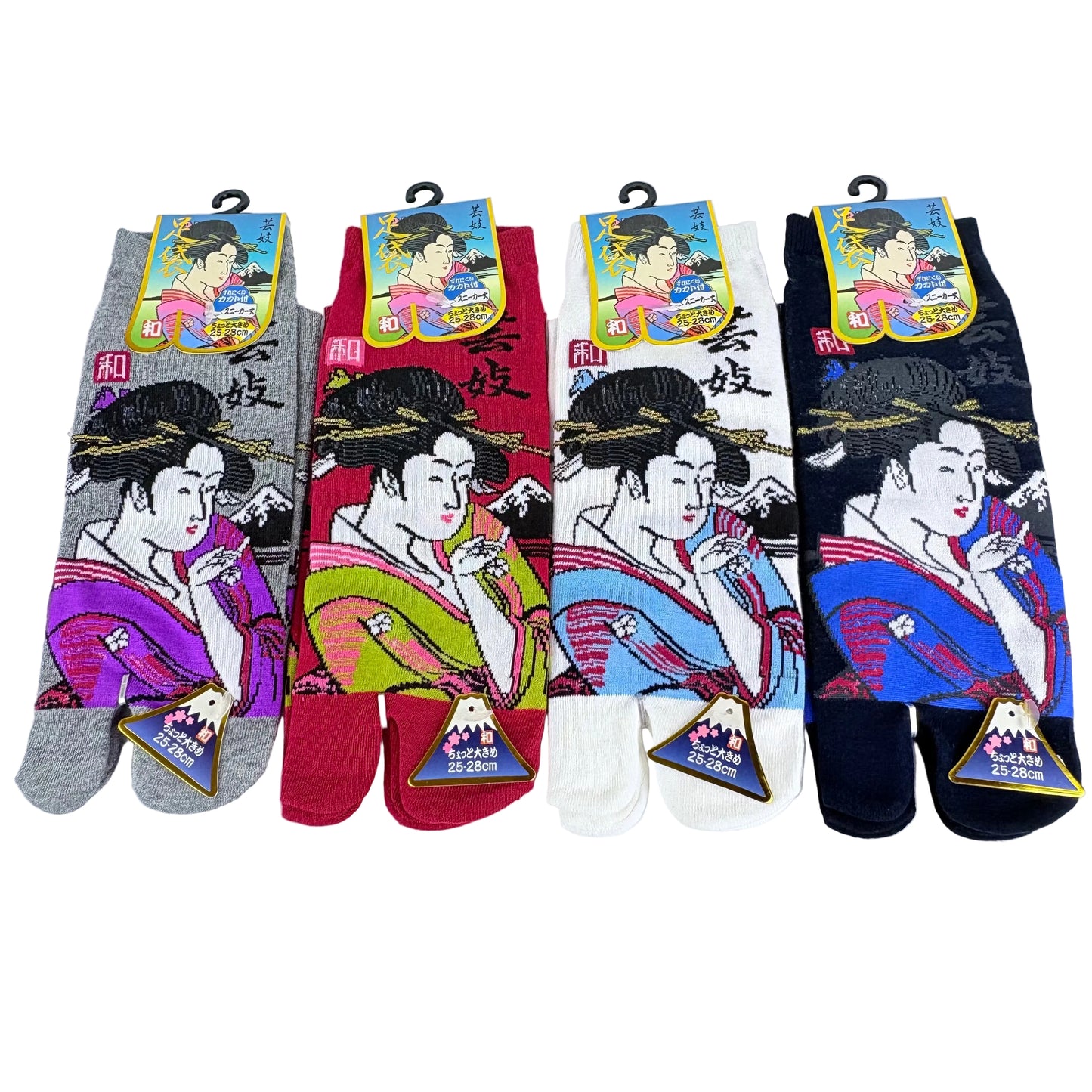 Tabi ponožky – Geisha & Mount Fuji | 4 barvy | Japonský design