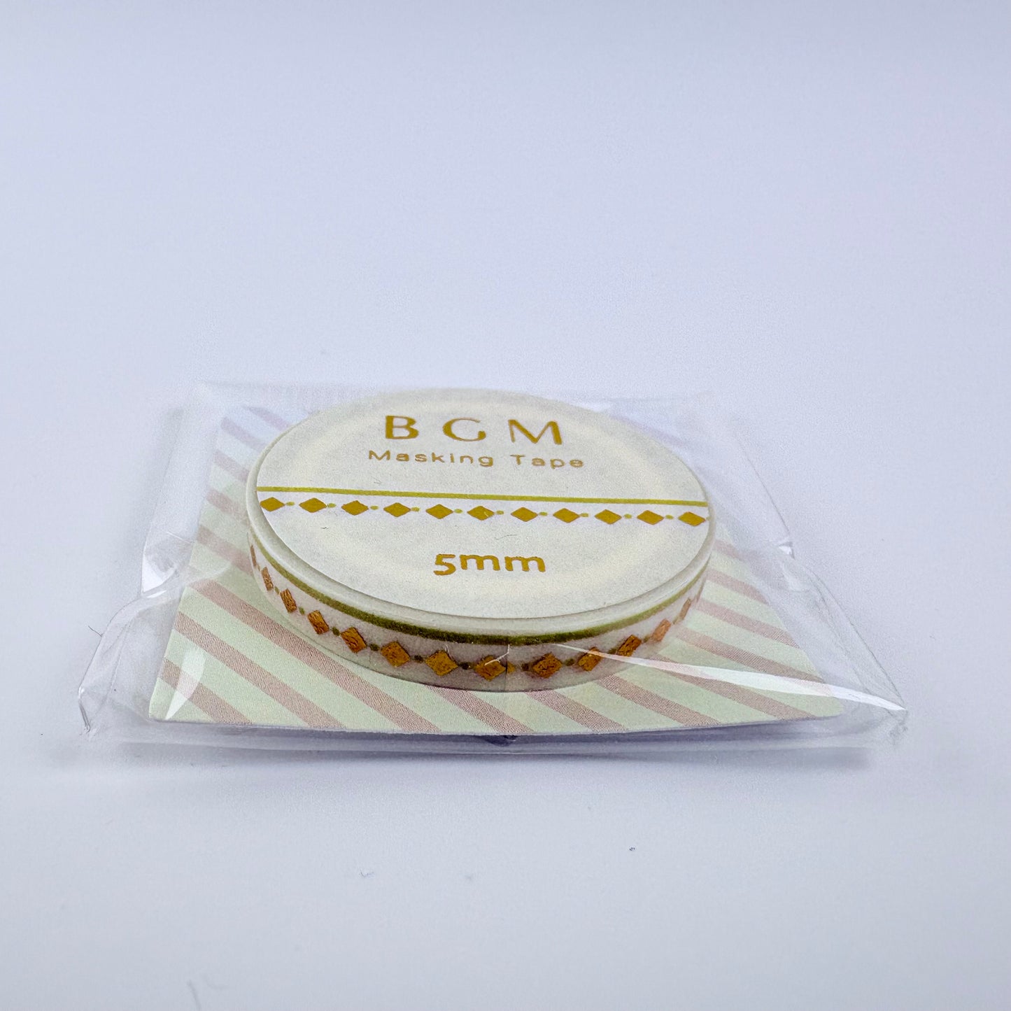 Washi páska BGM – zlaté kosočtverce, 5 mm × 5 m