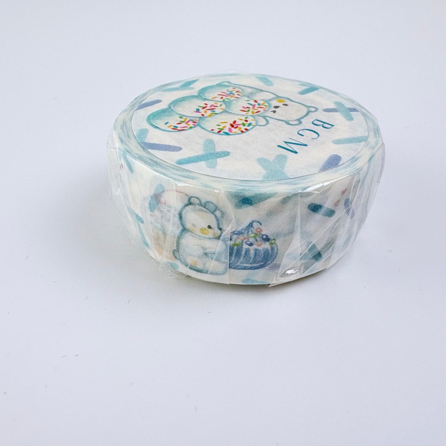 Washi páska BGM – Medvídek a kopečky zmrzliny, 15 mm × 7 m