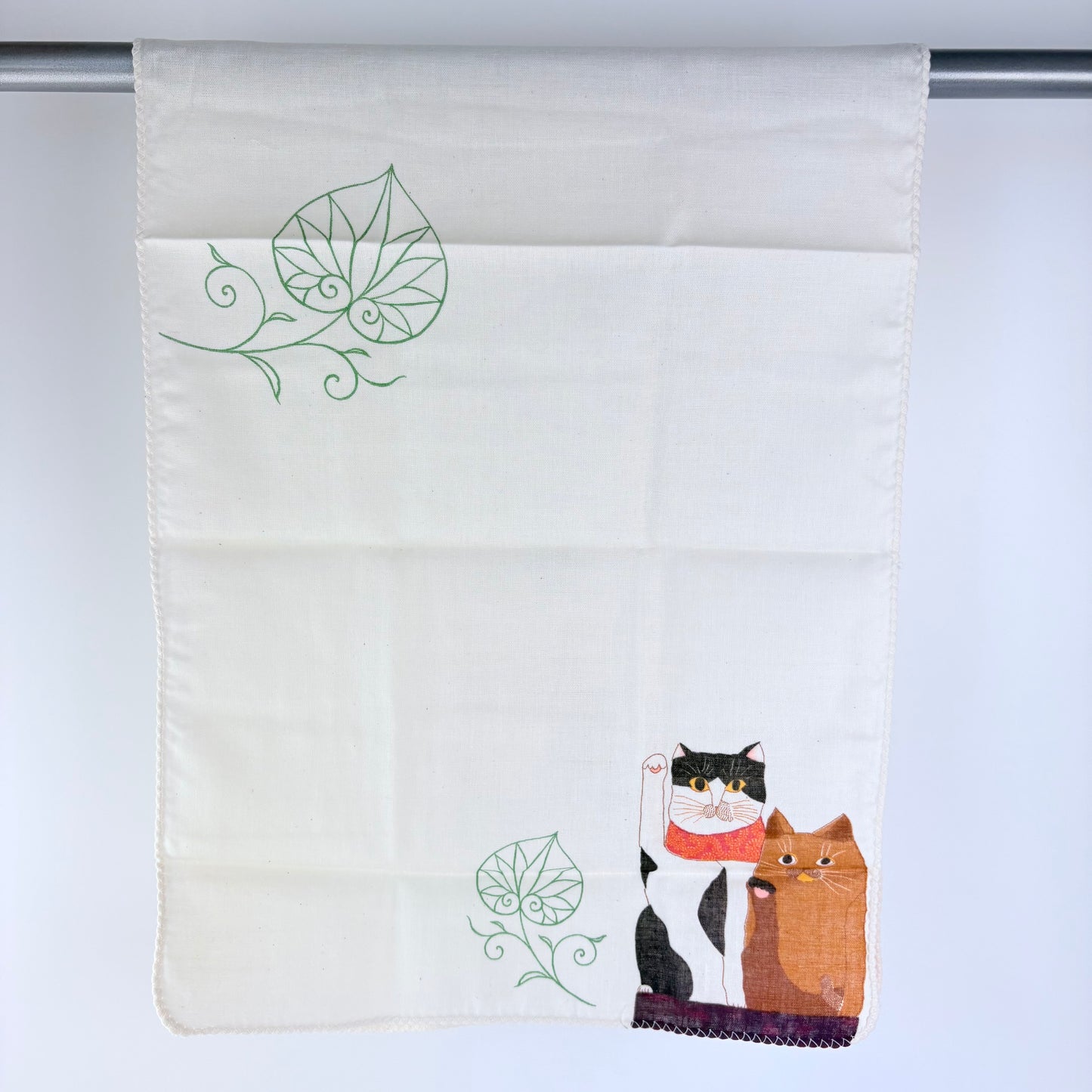 Japonské gauzové tenugui Fukuneko – šťastné kočky Maneki Neko | Made in Japan
