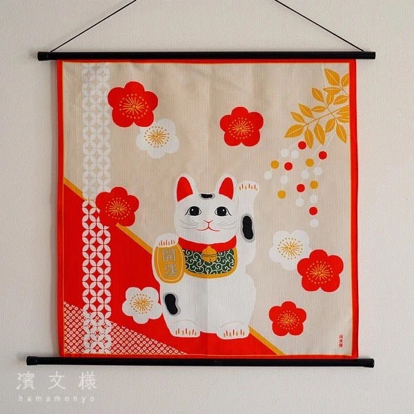Furoshiki Maneki Neko 50 × 50 cm / Made in Japan