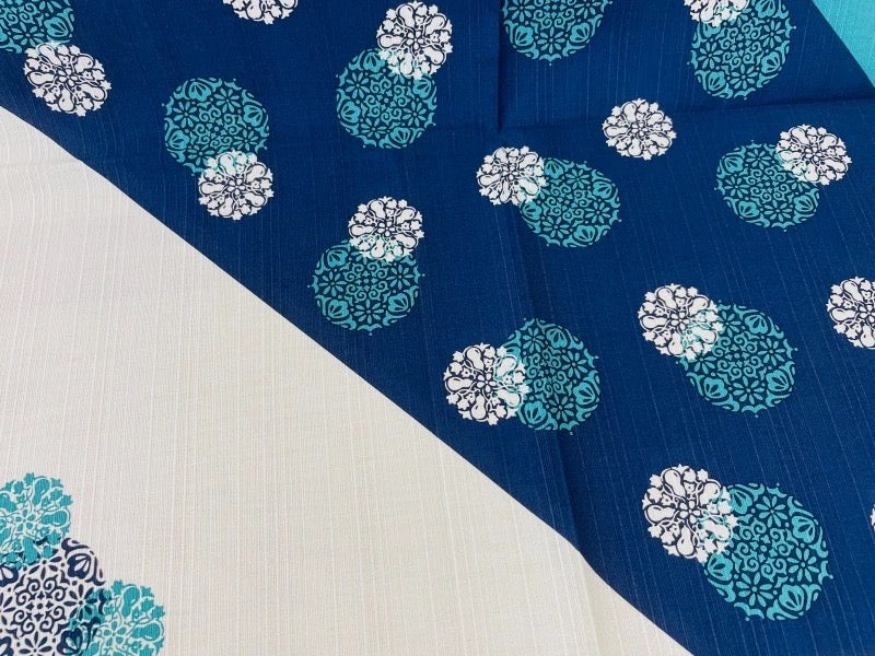 Furoshiki Karakusa květy zelenomodré 50 × 50 cm / bavlna / Made in Japan