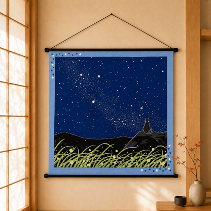 Furoshiki Kočka – červenec 50 × 50 cm / Made in Japan