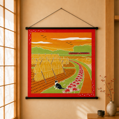 Furoshiki Kočka – říjen 50 × 50 cm / Made in Japan