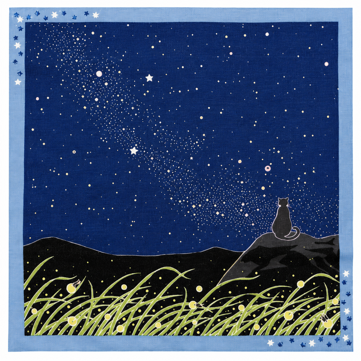 Furoshiki Kočka – červenec 50 × 50 cm / Made in Japan