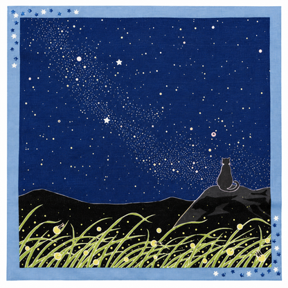 Furoshiki Kočka – červenec 50 × 50 cm / Made in Japan
