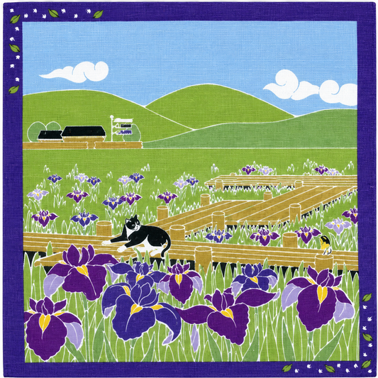 Furoshiki Kočka – květen 50 × 50 cm / Made in Japan