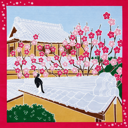 Furoshiki Kočka – únor 50 × 50 cm / Made in Japan