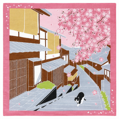 Furoshiki Kočka – duben 50 × 50 cm / Made in Japan
