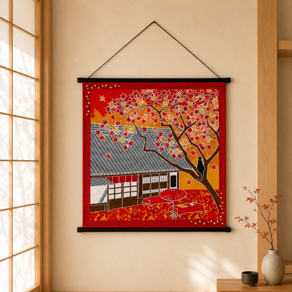 Furoshiki Kočka – listopad 50 × 50 cm / Made in Japan
