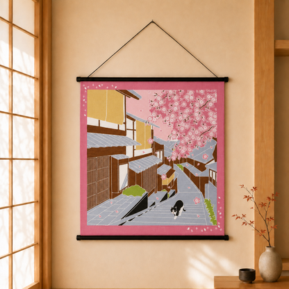 Furoshiki Kočka – duben 50 × 50 cm / Made in Japan