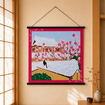 Furoshiki Kočka – únor 50 × 50 cm / Made in Japan
