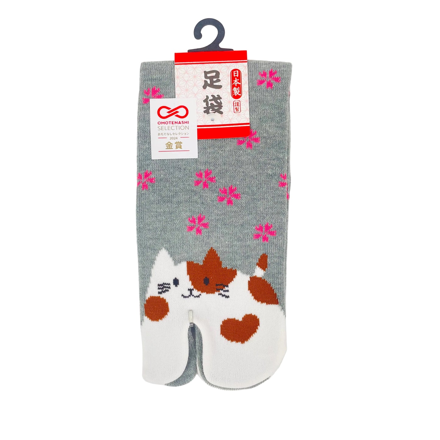 Tabi ponožky – Kočka & sakura | Made in Japan