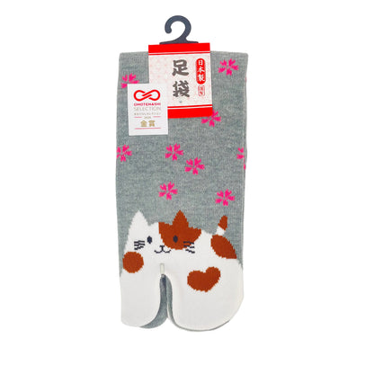 Tabi ponožky – Kočka & sakura | Made in Japan