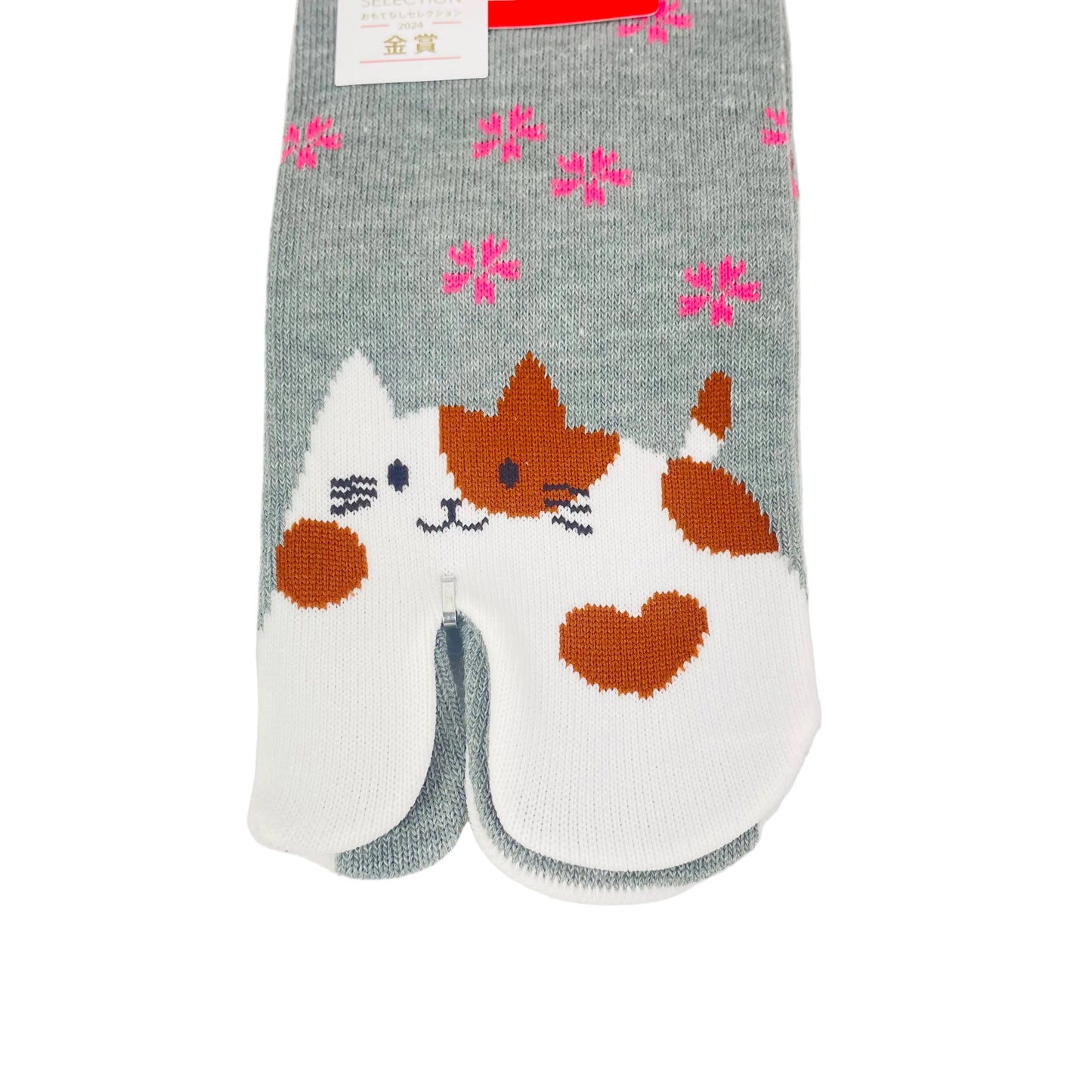 Tabi ponožky – Kočka & sakura | Made in Japan