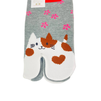 Tabi ponožky – Kočka & sakura | Made in Japan