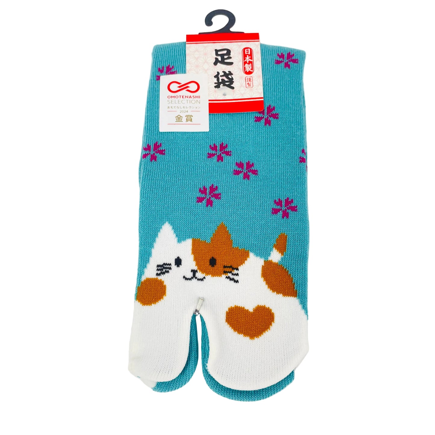 Tabi ponožky – Kočka & sakura | Made in Japan