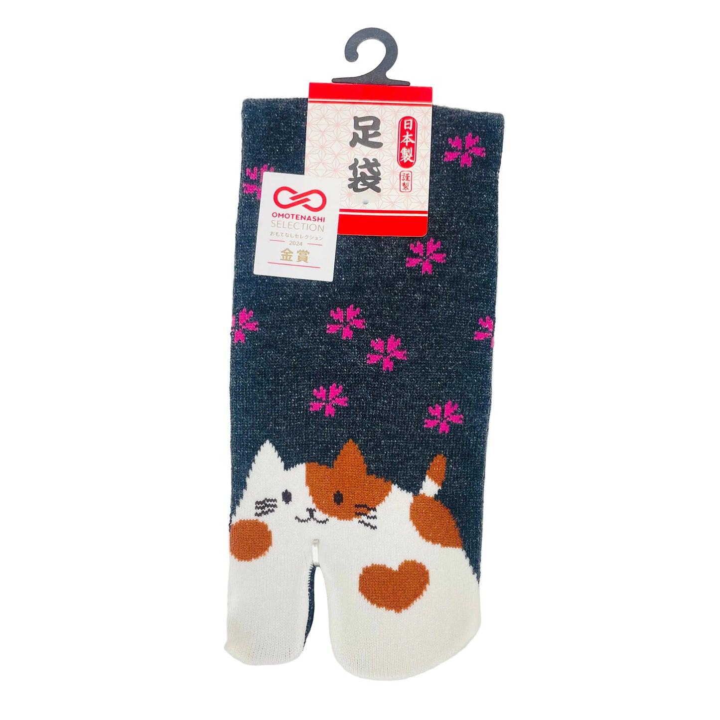 Tabi ponožky – Kočka & sakura | Made in Japan