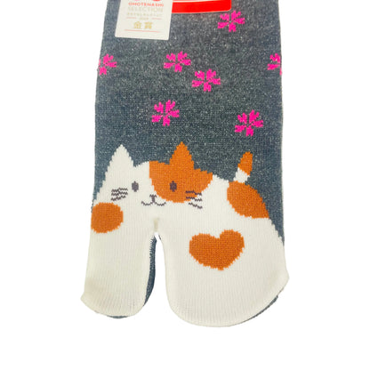 Tabi ponožky – Kočka & sakura | Made in Japan