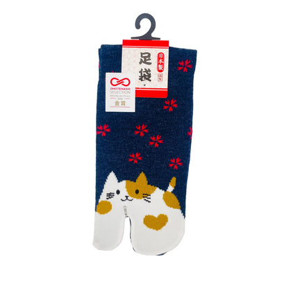 Tabi ponožky – Kočka & sakura | Made in Japan