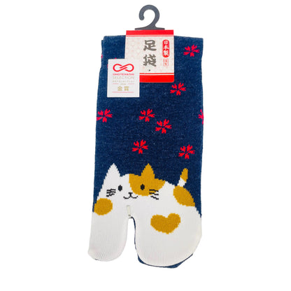 Tabi ponožky – Kočka & sakura | Made in Japan
