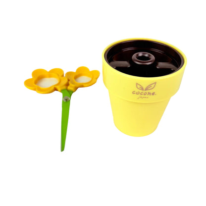 Nůžky Cocone Flower Žluté se stojánkem | Made in Japan