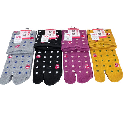 Tabi ponožky – Puntíky & Daruma | 4 barvy | Made in Japan
