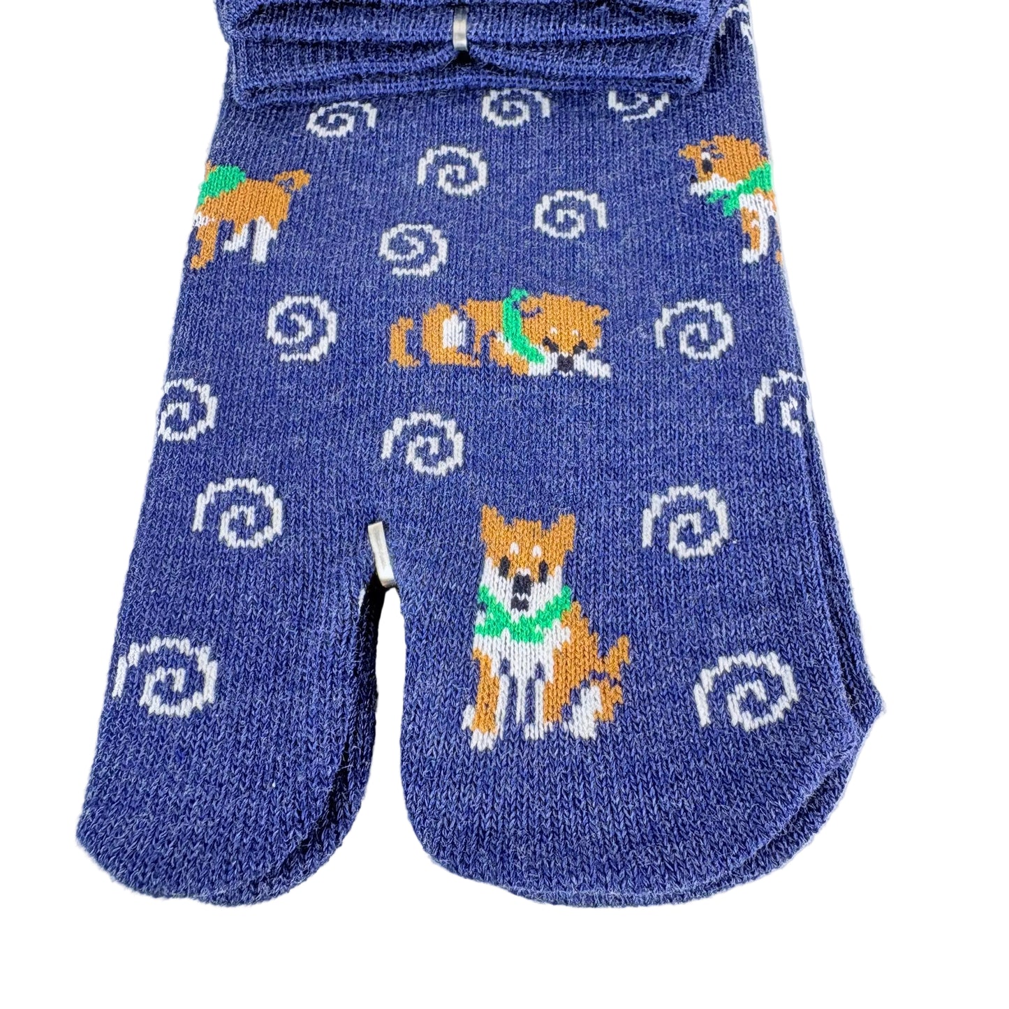 Tabi ponožky – Shiba Inu & spirály | 22–25 cm | Made in Japan