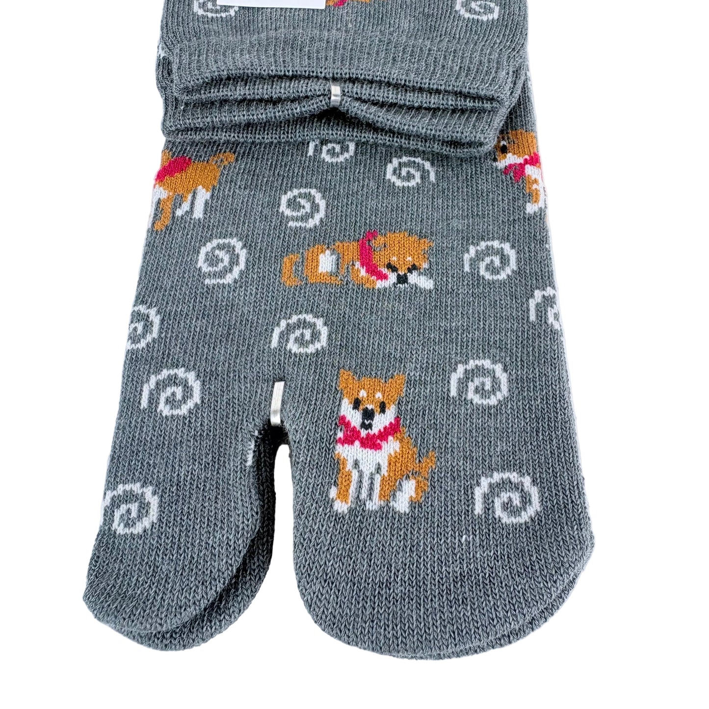 Tabi ponožky – Shiba Inu & spirály | 22–25 cm | Made in Japan