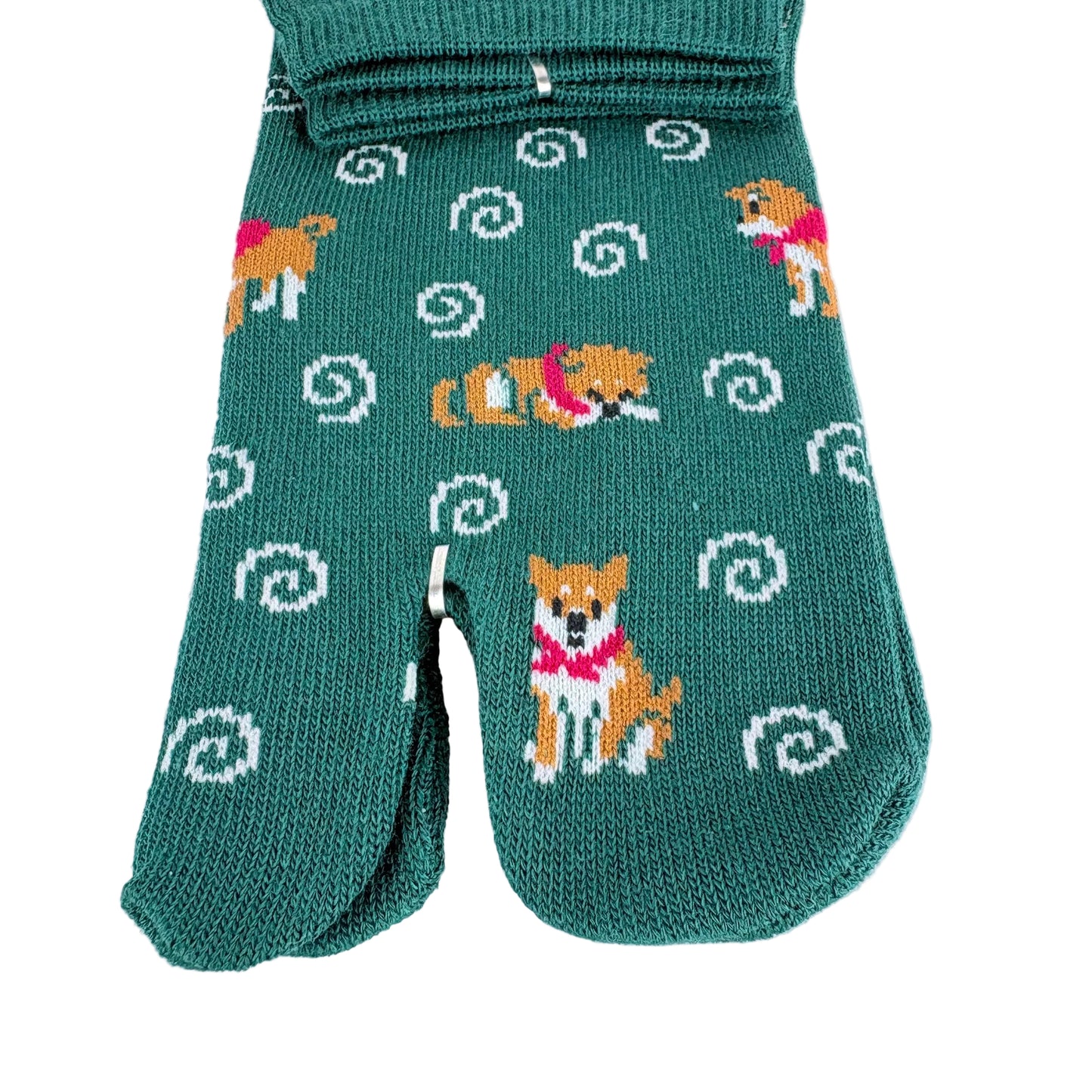 Tabi ponožky – Shiba Inu & spirály | 22–25 cm | Made in Japan