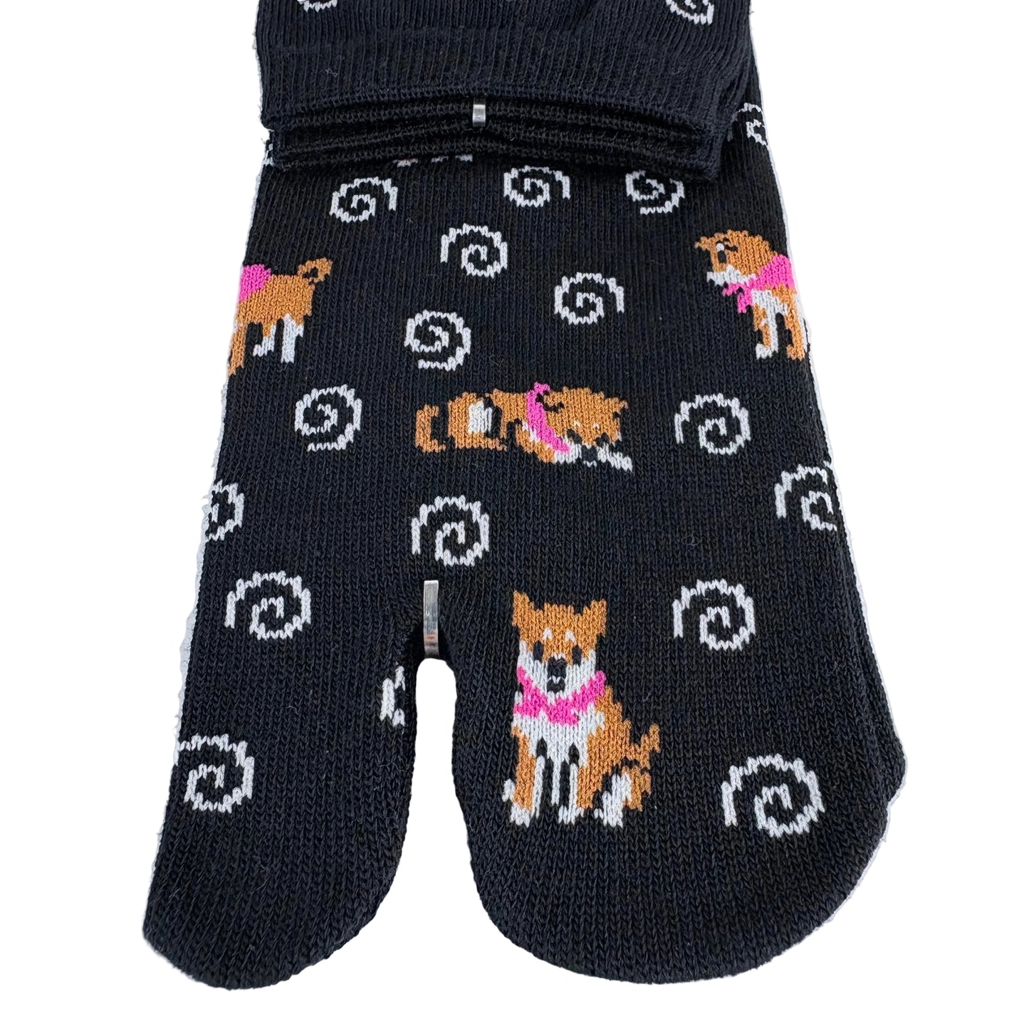 Tabi ponožky – Shiba Inu & spirály | 22–25 cm | Made in Japan
