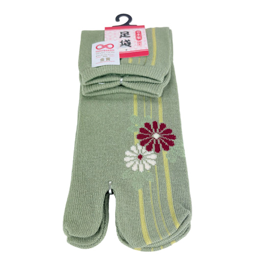 Tabi ponožky – Květiny & linie | 22–25 cm | Made in Japan