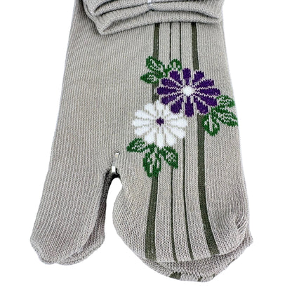Tabi ponožky – Květiny & linie | 22–25 cm | Made in Japan