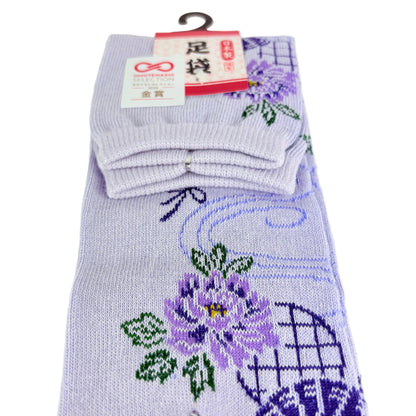 Tabi ponožky – Květiny & vějíř | 22–25 cm | Made in Japan