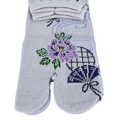 Tabi ponožky – Květiny & vějíř | 22–25 cm | Made in Japan