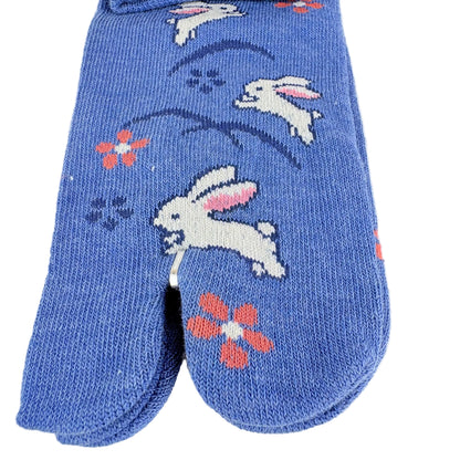 Tabi ponožky – Králíci & květy | 22–25 cm | Made in Japan