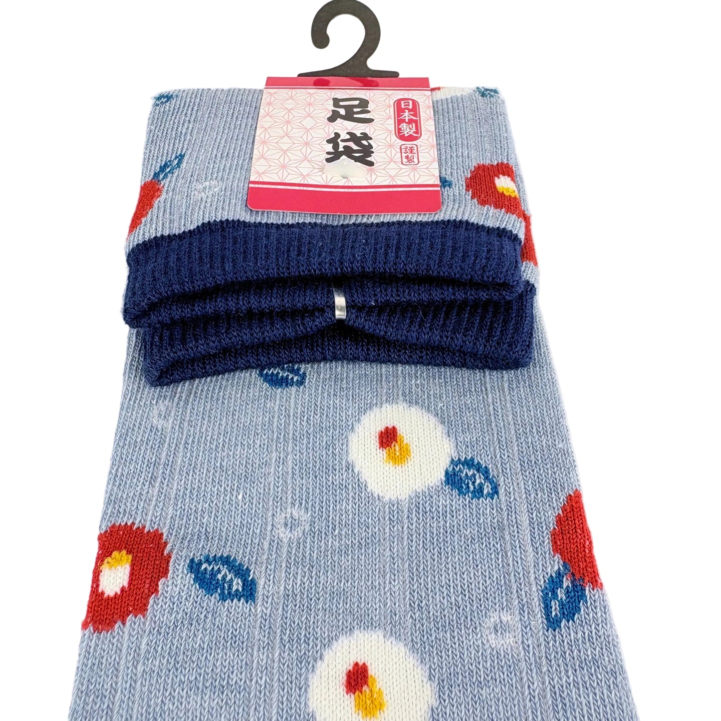 Tabi ponožky – Květinový vzor (tsubaki) | 22–25 cm | Made in Japan