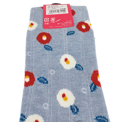 Tabi ponožky – Květinový vzor (tsubaki) | 22–25 cm | Made in Japan