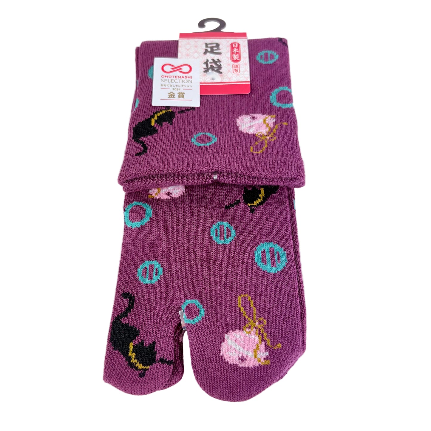 Tabi ponožky – Kočky & puntíky | 23–25 cm | Made in Japan