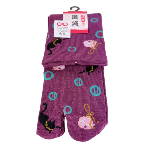 Tabi ponožky – Kočky & puntíky | 23–25 cm | Made in Japan