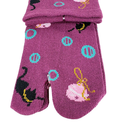 Tabi ponožky – Kočky & puntíky | 23–25 cm | Made in Japan