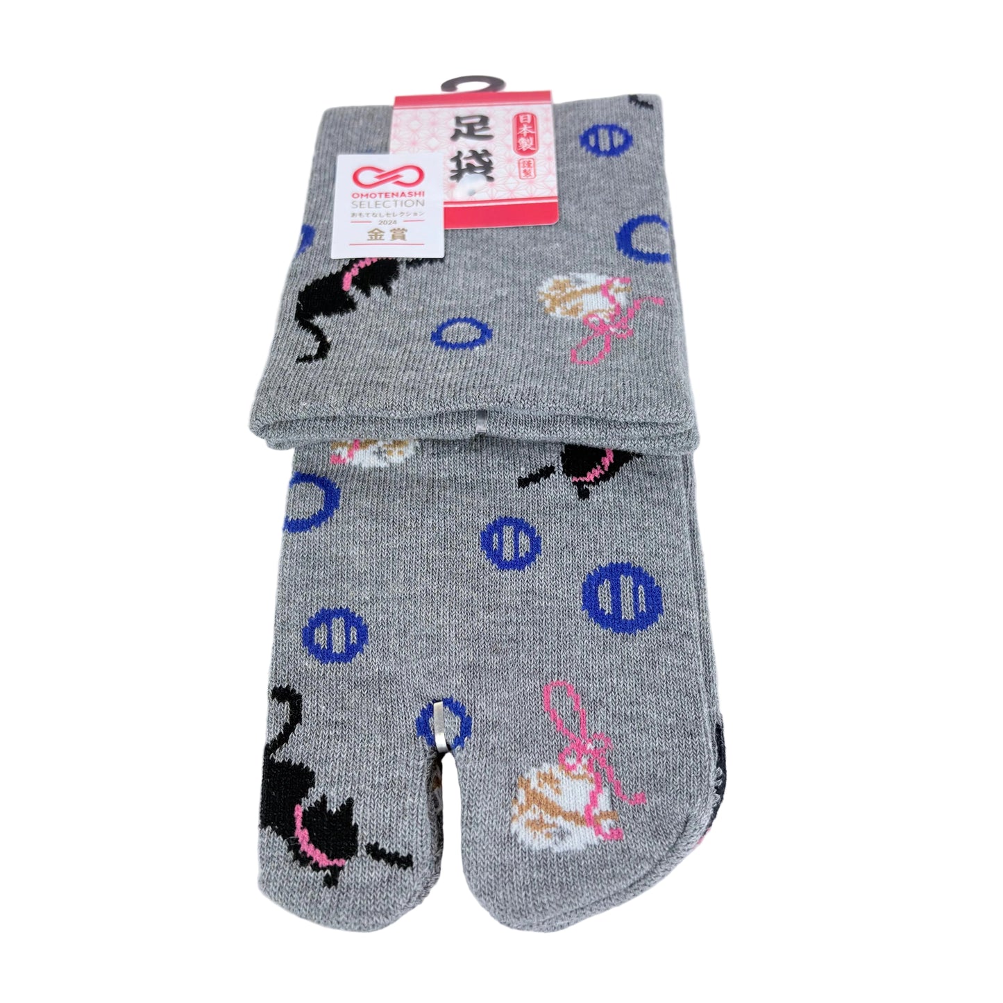 Tabi ponožky – Kočky & puntíky | 23–25 cm | Made in Japan