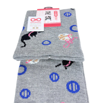 Tabi ponožky – Kočky & puntíky | 23–25 cm | Made in Japan
