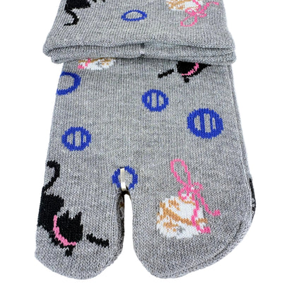 Tabi ponožky – Kočky & puntíky | 23–25 cm | Made in Japan