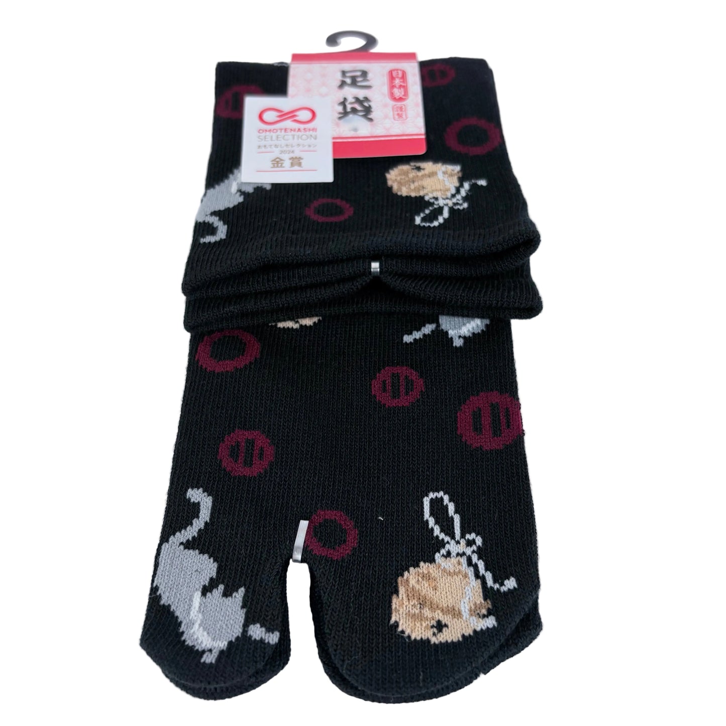 Tabi ponožky – Kočky & puntíky | 23–25 cm | Made in Japan