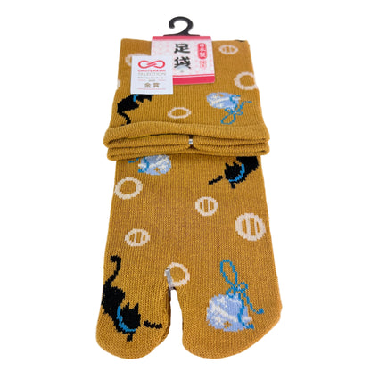 Tabi ponožky – Kočky & puntíky | 23–25 cm | Made in Japan