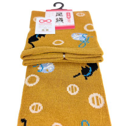 Tabi ponožky – Kočky & puntíky | 23–25 cm | Made in Japan