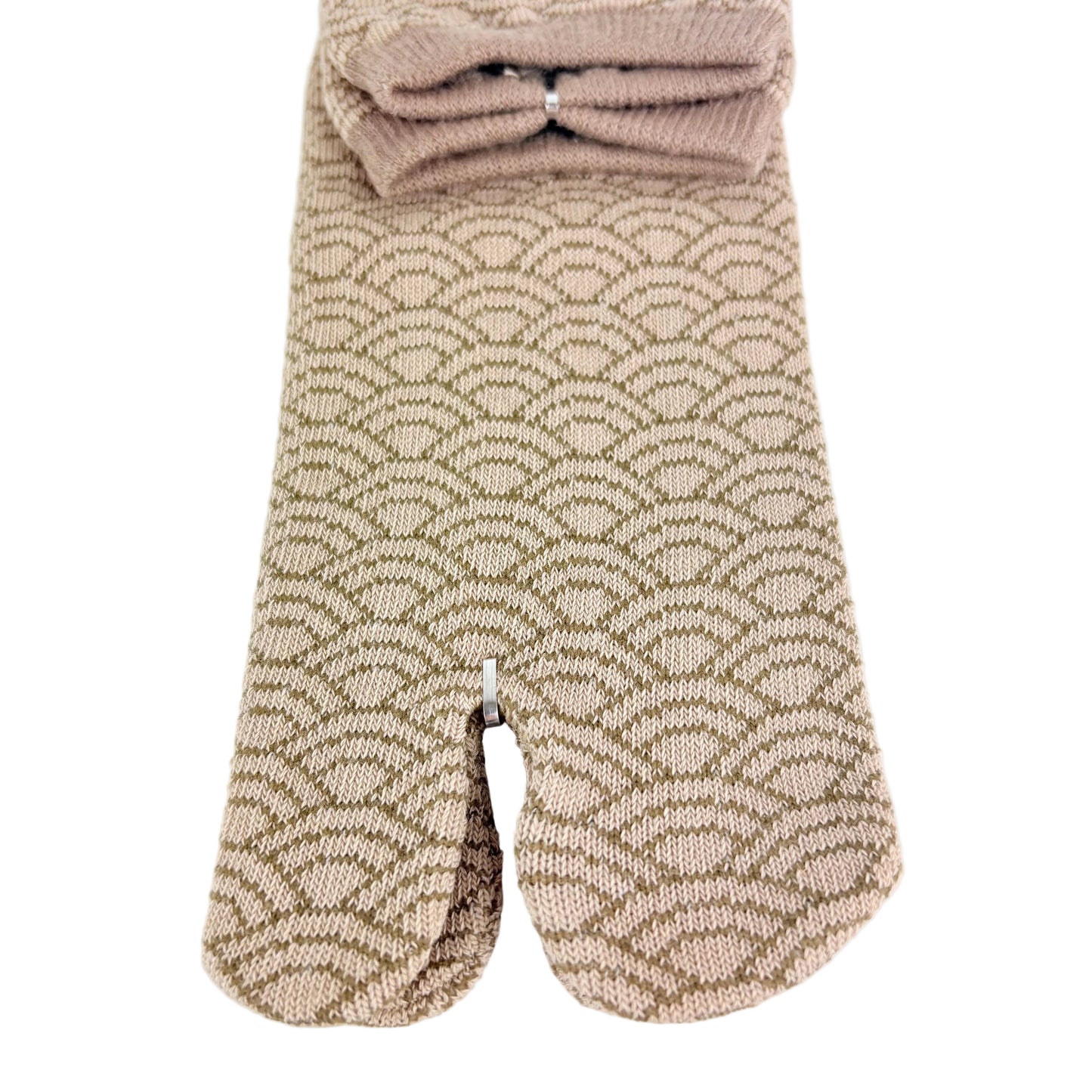 Tabi ponožky – Seigaiha béžová | 25–27 cm | Made in Japan
