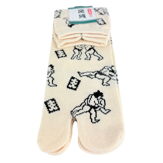 Tabi ponožky – Sumo vzor béžová | Made in Japan